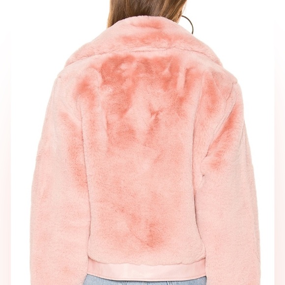 Blank NYC Faux Fur Cropped Bomber Jacket w/ Faux Leather Buckle Details - Picture 2 of 11